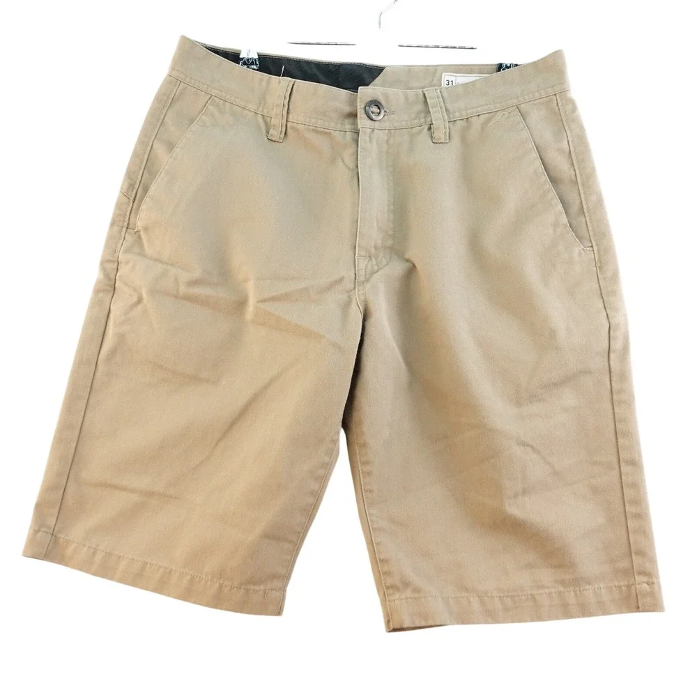 Volcom True To This Men's 31‎ Beige Casual Chino Shorts Skate Flat Front Y2K